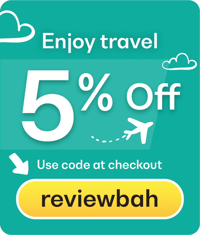 Use code 'reviewbah' at checkout to enjoy travel 5% Off on SabahTravel.com