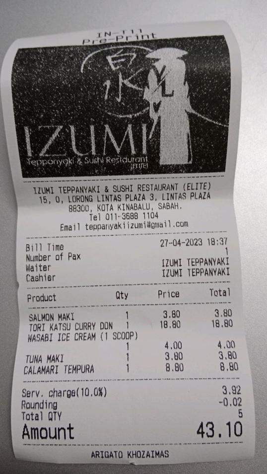 Photo of Izumi Teppanyaki & Sushi Restaurant (Elite) - Kota Kinabalu, Sabah, Malaysia